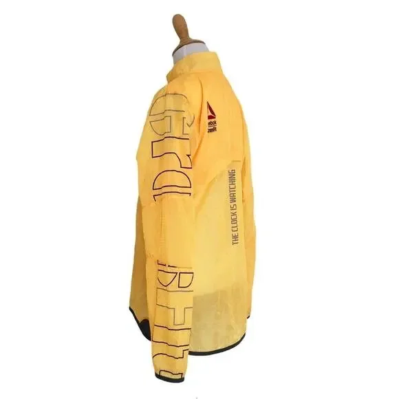 REEBOK x CROSSFIT The Clock Is Watching Lightweight Windbreaker Jacket Yellow M - Picture 8 of 11